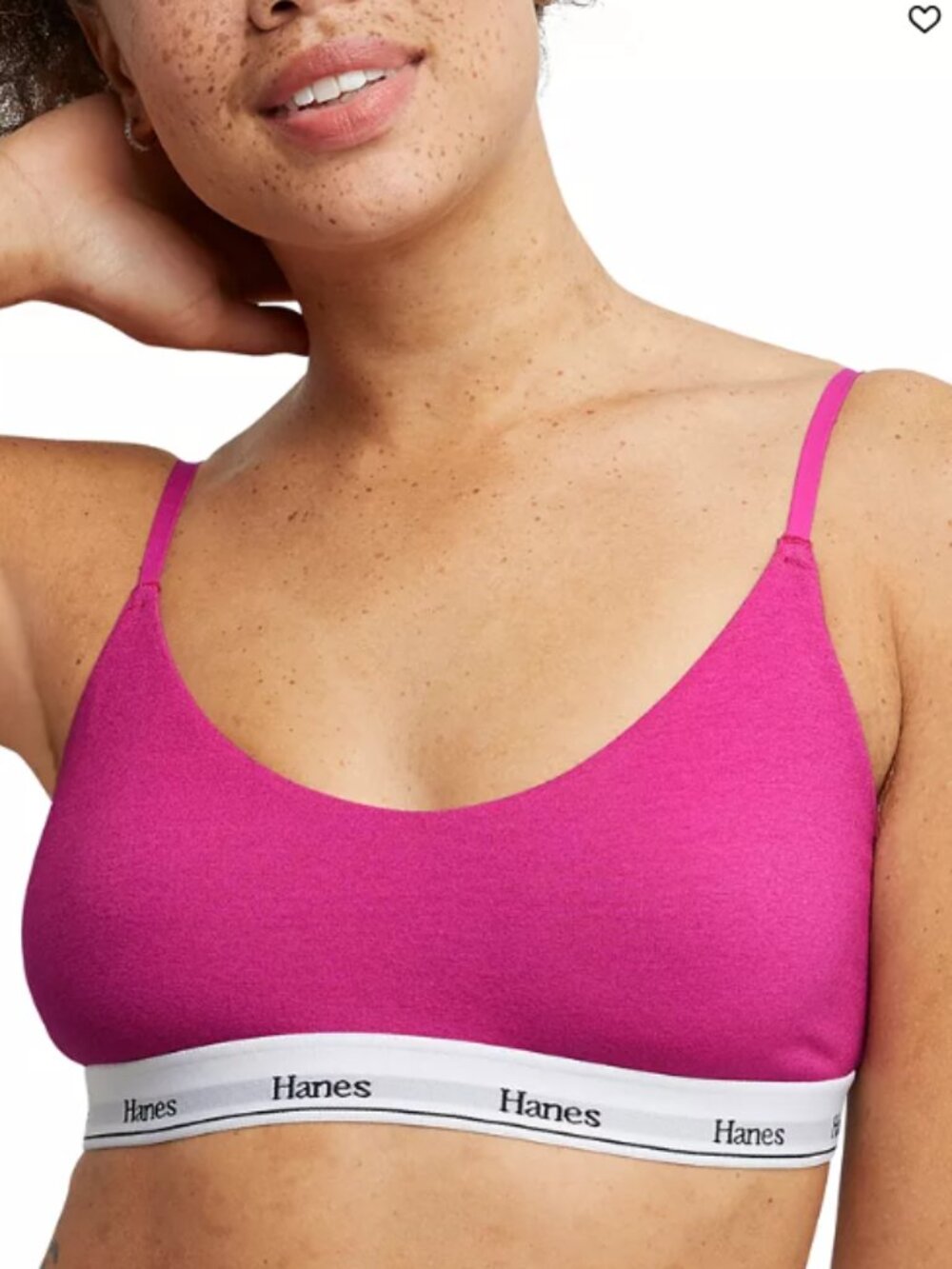 3/$20 Bundle •NEW Hanes Originals Bralette Pink Cotton Wireless Comfort XL
